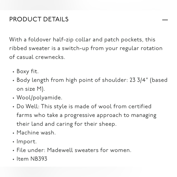 Madewell "Glenbrook Half-Zip Pullover Sweater" Heather Saddle Tan Women's Size M - Picture 11 of 12